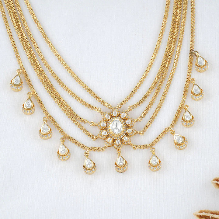 92.5 Silver 24 Kt Gold-Plated Anurya Layered Long Necklace Set