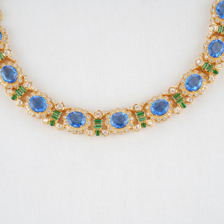 92.5  Charming blue green  Stone Necklace Set