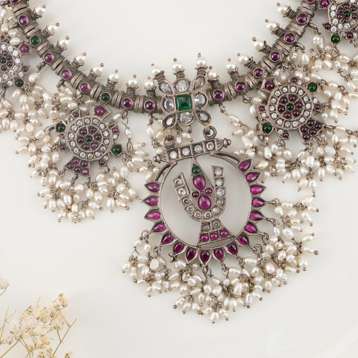 92.5 Dhanvantari Oxidised Necklace