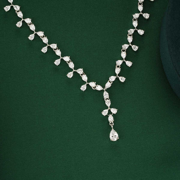 92.5 Silver CZ Necklace Set Saanvi