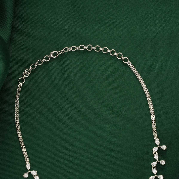 92.5 Silver CZ Necklace Set Saanvi