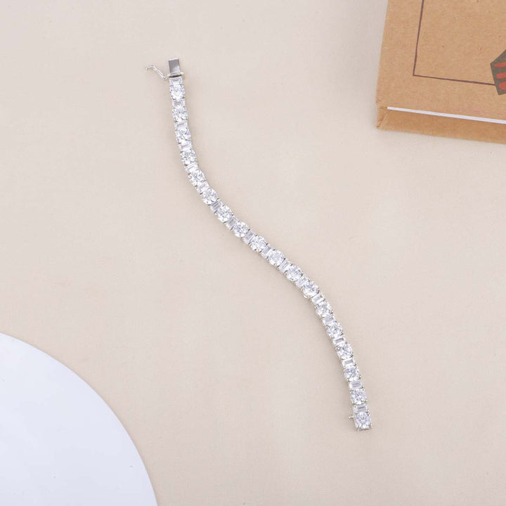 92.5 Silver CZ Stones Tennis Bracelet