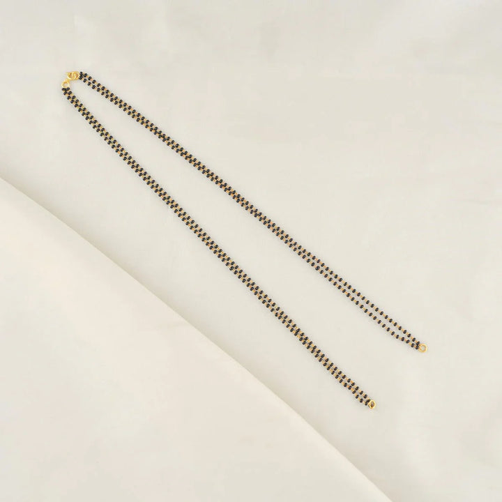 92.5 Silver, Gold Plated Mangalsutra Chain - SHORT