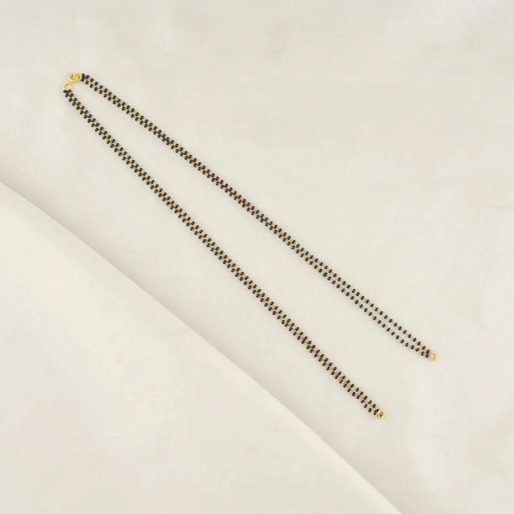 92.5 Silver,  Gold Plated Mangalsutra Chain - MEDIUM LENGTH