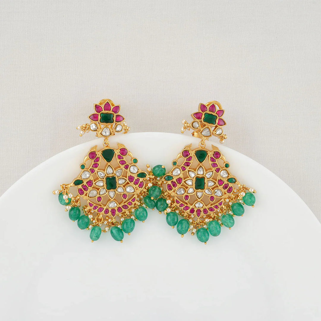 92.5 Silver Mahima Kundan Earrings