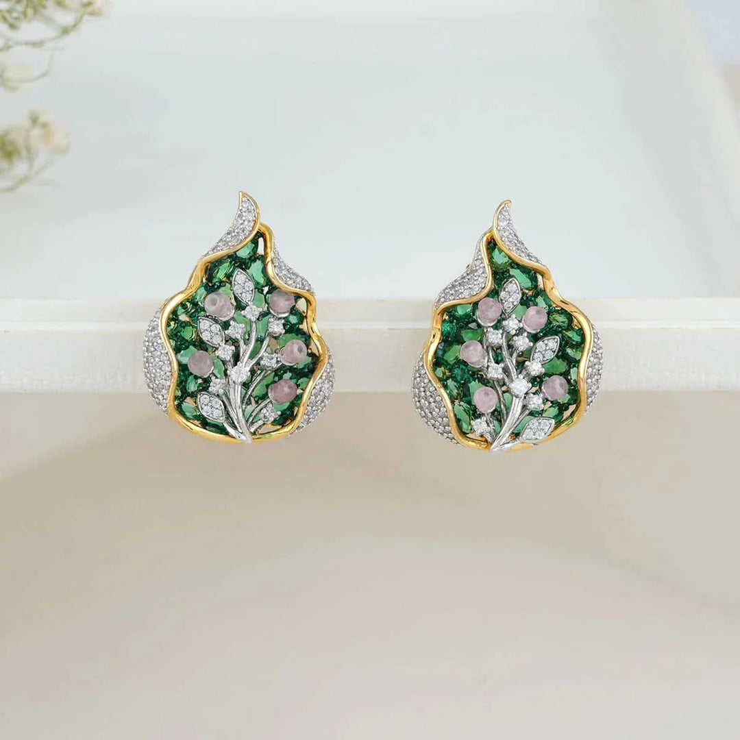92.5 Silver Aabhiva Diamond Look Studs