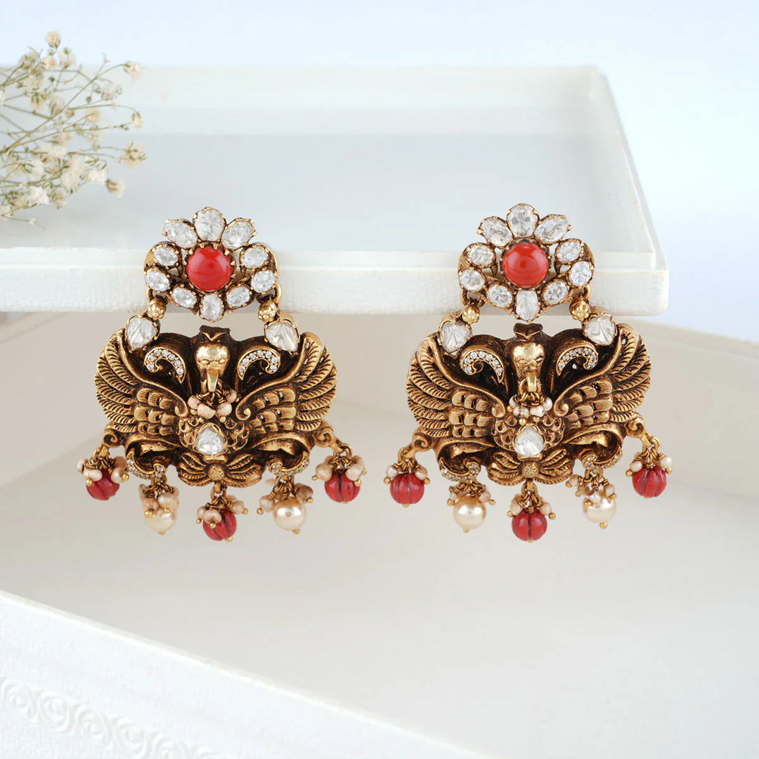 92.5 Silver 24 Ct Deep Nagar Aviya Moissanite Earring