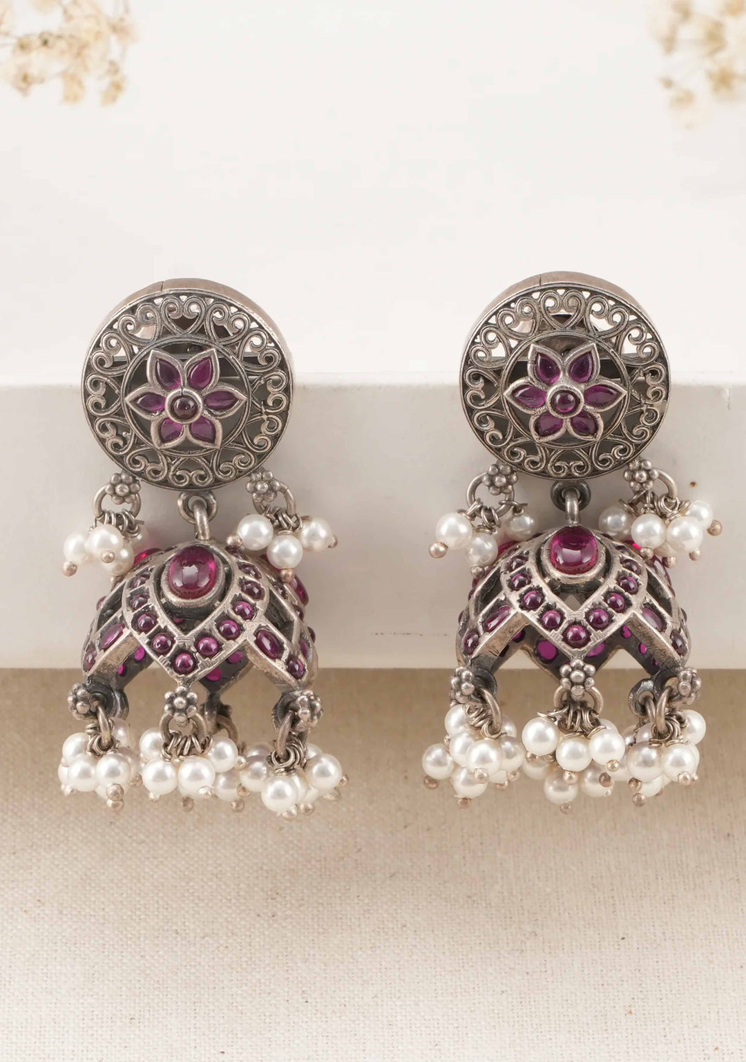 92.5 Kanisha Oxidized Jhumkas