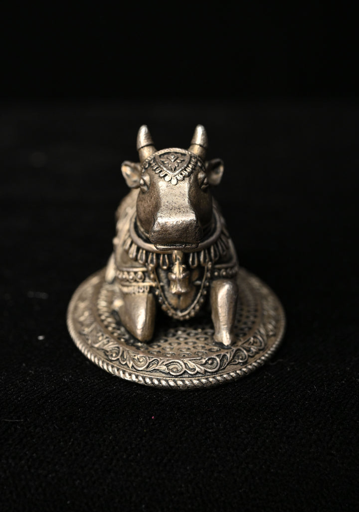92.5 Pure Silver, Oxidized Nandi 3D Idol
