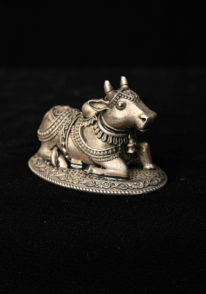 92.5 Pure Silver, Oxidized Nandi 3D Idol
