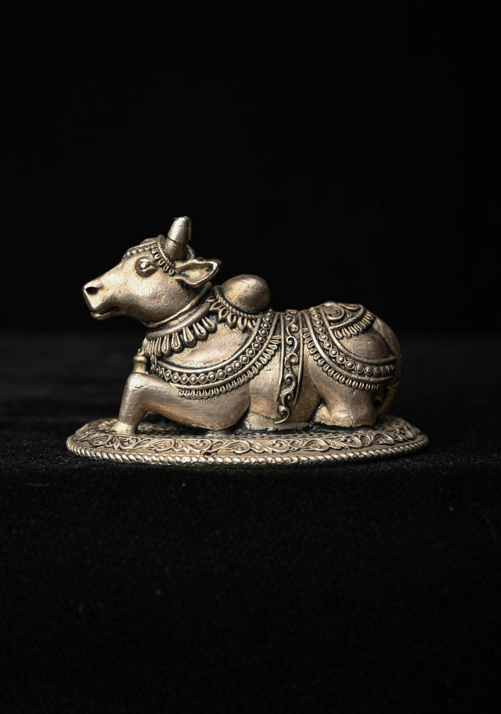 92.5 Pure Silver, Oxidized Nandi 3D Idol