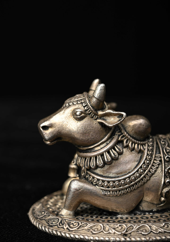 92.5 Pure Silver, Oxidized Nandi 3D Idol