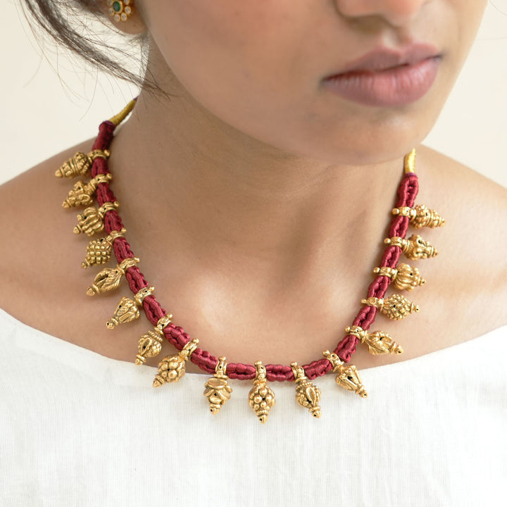92.5 Pure Silver, 22kt Gold Plated Rudhra Rope Necklace