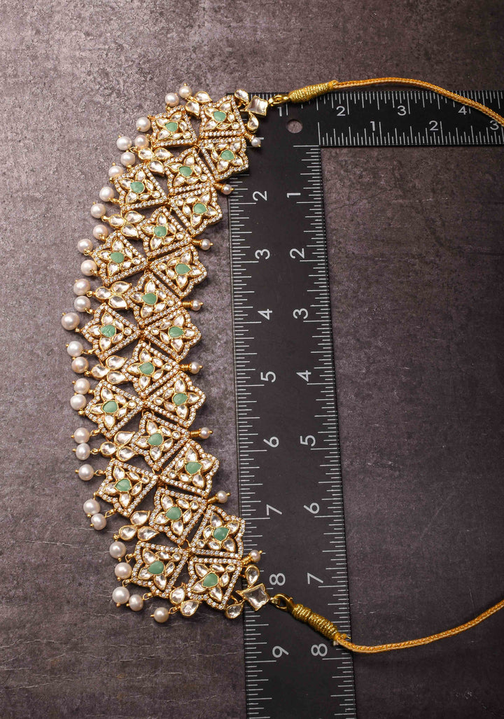 92.5 Silver Polki kundan Wedding Necklace | Shobitam Jewelry