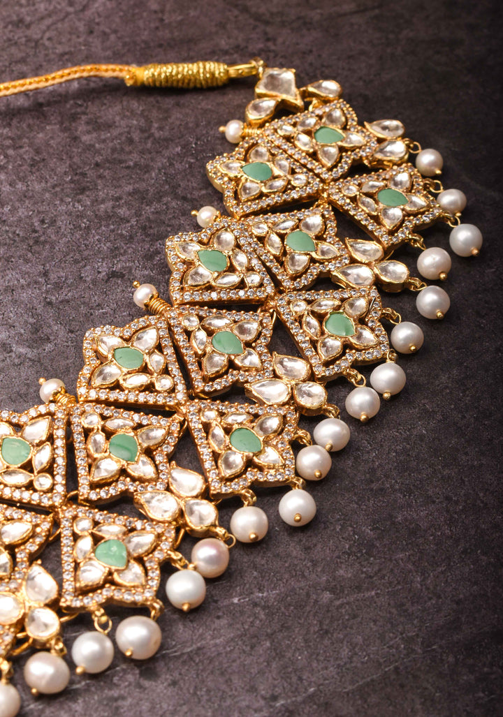 92.5 Silver Polki kundan Wedding Necklace | Shobitam Jewelry