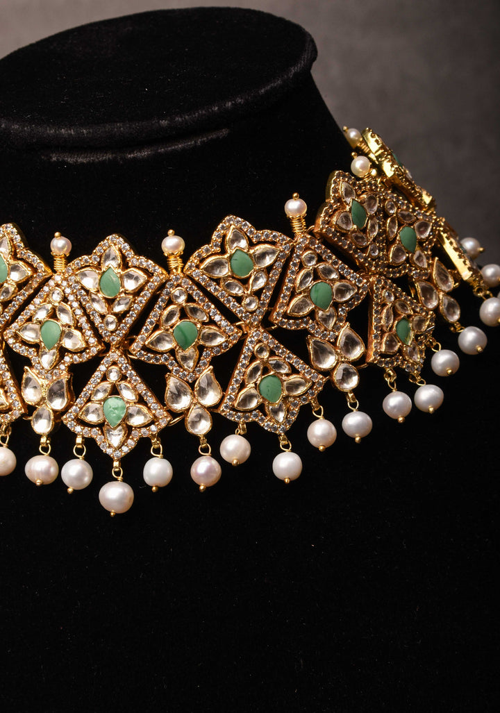 92.5 Silver Polki kundan Wedding Necklace | Shobitam Jewelry