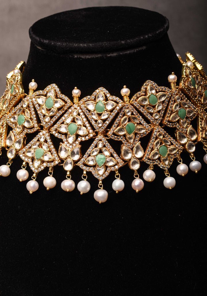 92.5 Silver Polki kundan Wedding Necklace | Shobitam Jewelry