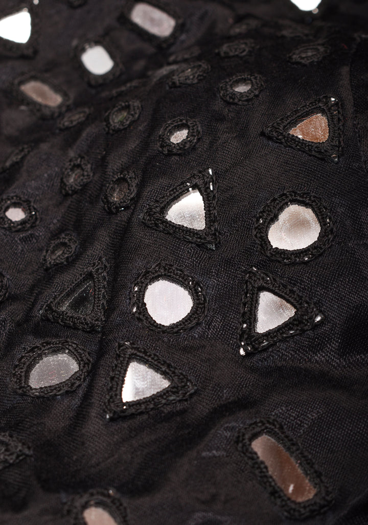 Made To Order: Black Mirror Embroidery blouse, Customizable