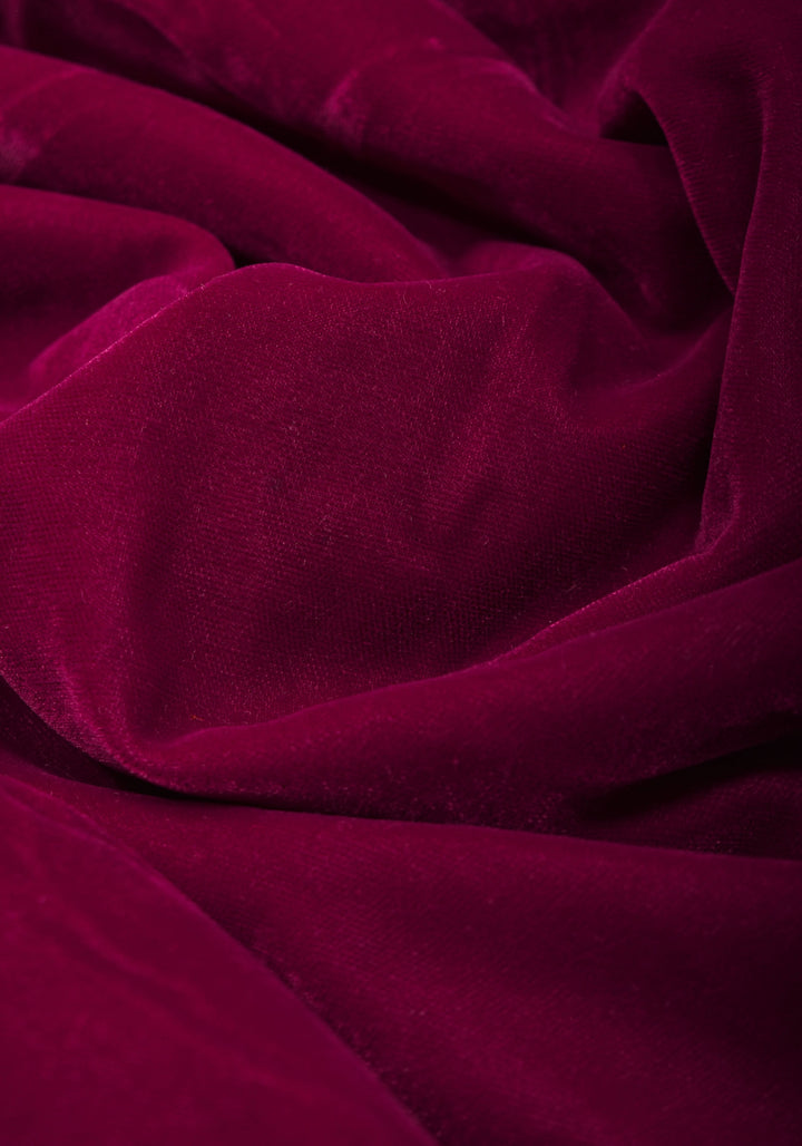 Maroon Exquisite  Velvet Saree with Kashmiri Tilla Work Style Embroidery with Beautiful Pallu