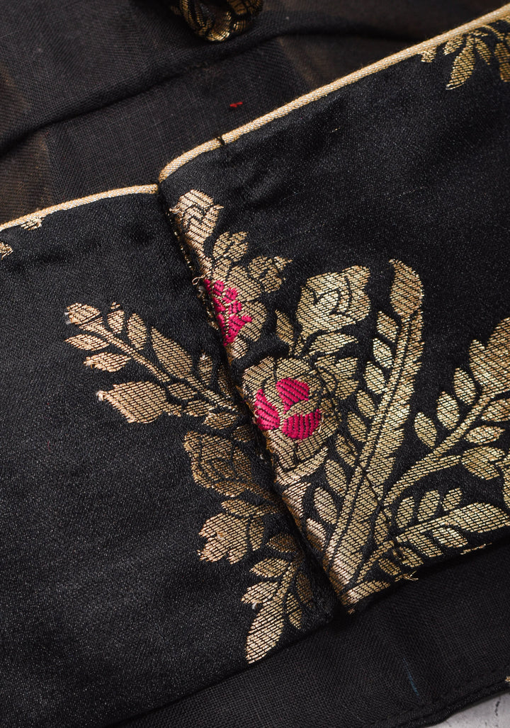 Black Meenakari halter neck mix and match blouse for saree, Made to Order