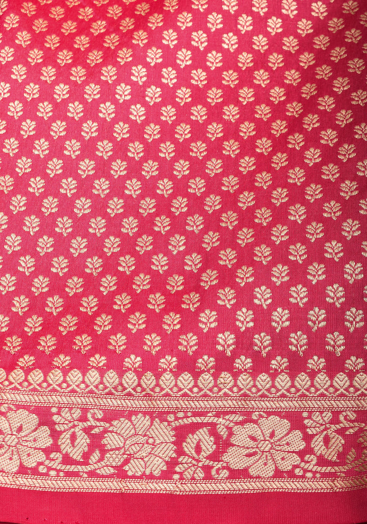 Pink Banarasi Katan Silk with Laccha Butti and Meenaakari Paisley Pallu | SILK MARK CERTIFIED