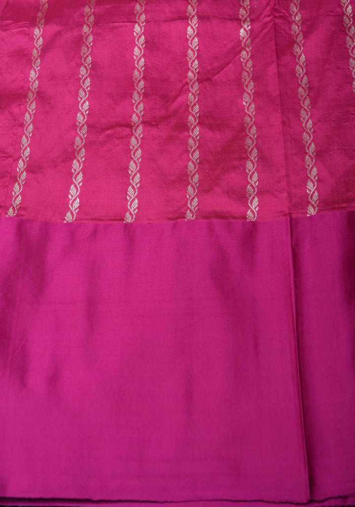 Aqua Blue-Sea Green Shades Pure Banarasi Katan Silk Saree with Zari Buttas and Contrast Zari Border | SILK MARK CERTIFIED