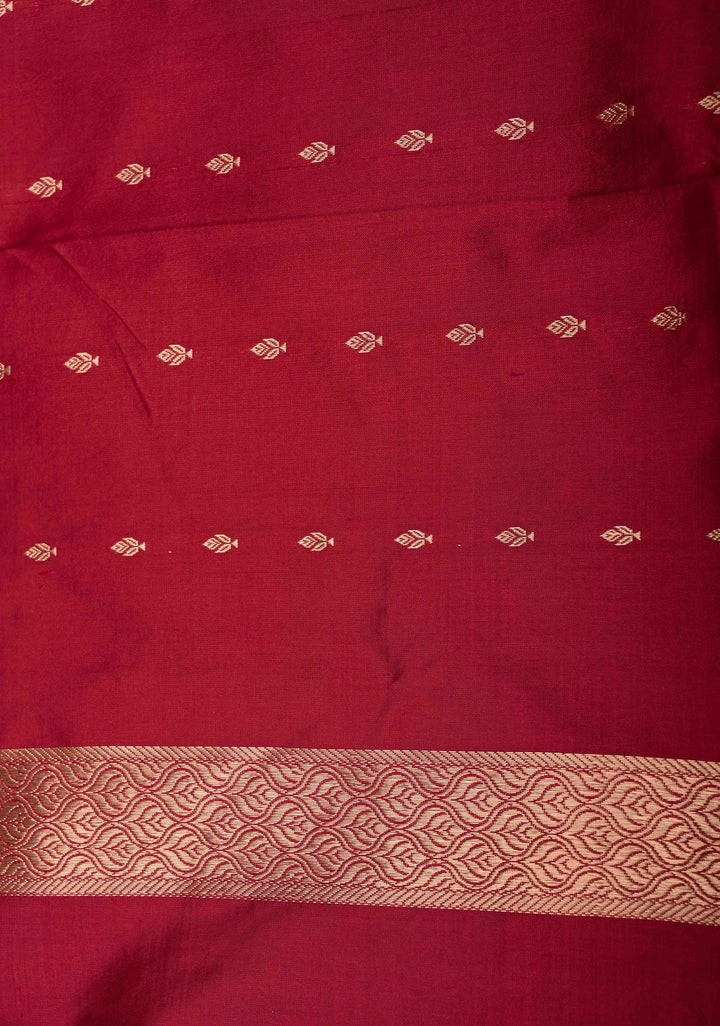 Blue Shades Stripes Pattern on Pure Banarasi Katan Silk Saree with Zari Buttas and Zari Border | SILK MARK CERTIFIED