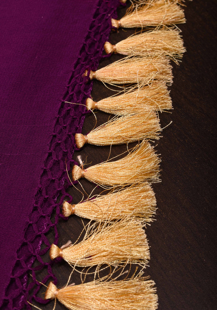 Purple Authentic Sarkam Bandhej Silk Georgette Banarasi Saree with Zari detailing | SILK MARK CERTIFIED