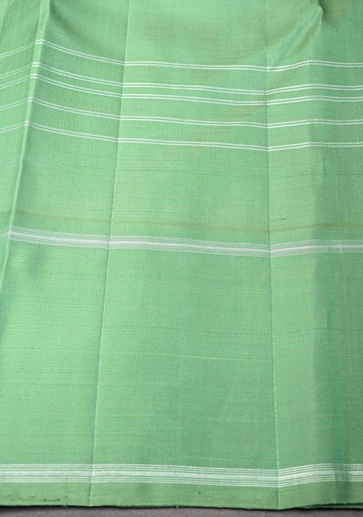 Plum Purple Kanjivaram Silk Saree With Striped Panel Design And Contrast Borders | SILK MARK CERTIFIED