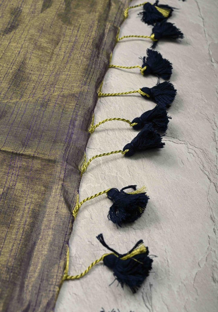 Blue Tissue by Tissue Saree with Minimal Borders