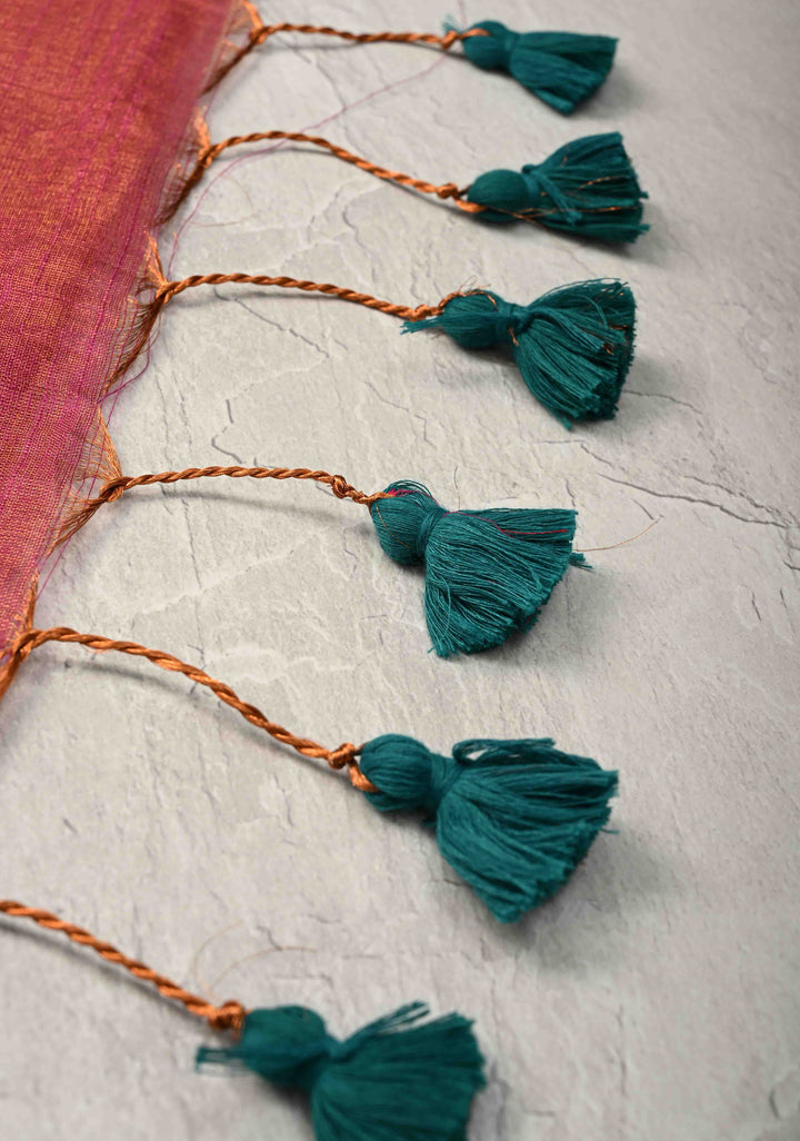 Pink Tissue by Tissue Saree with Minimal Borders