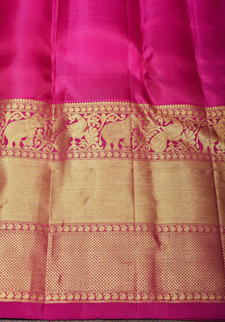 Brocade Kanjivaram Pure Silk Saree in Lilac and Purple with Peacock Leheria design | SILK MARK CERTIFIED