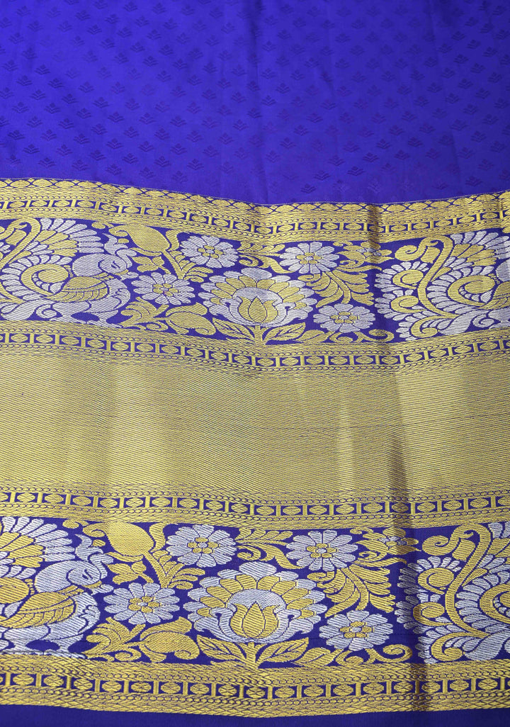 Pink Semi Silk Saree in Kanchi Style with Brocade and Wide Contrast Zari Border