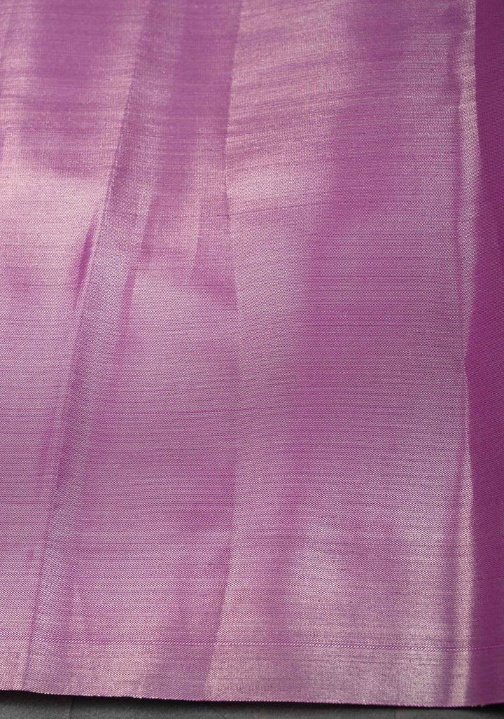 Dark Pista Green Semi Silk Tissue Kanjivaram Saree with Brocade Jaal and Contrast Meenakari Parrot Zari Border