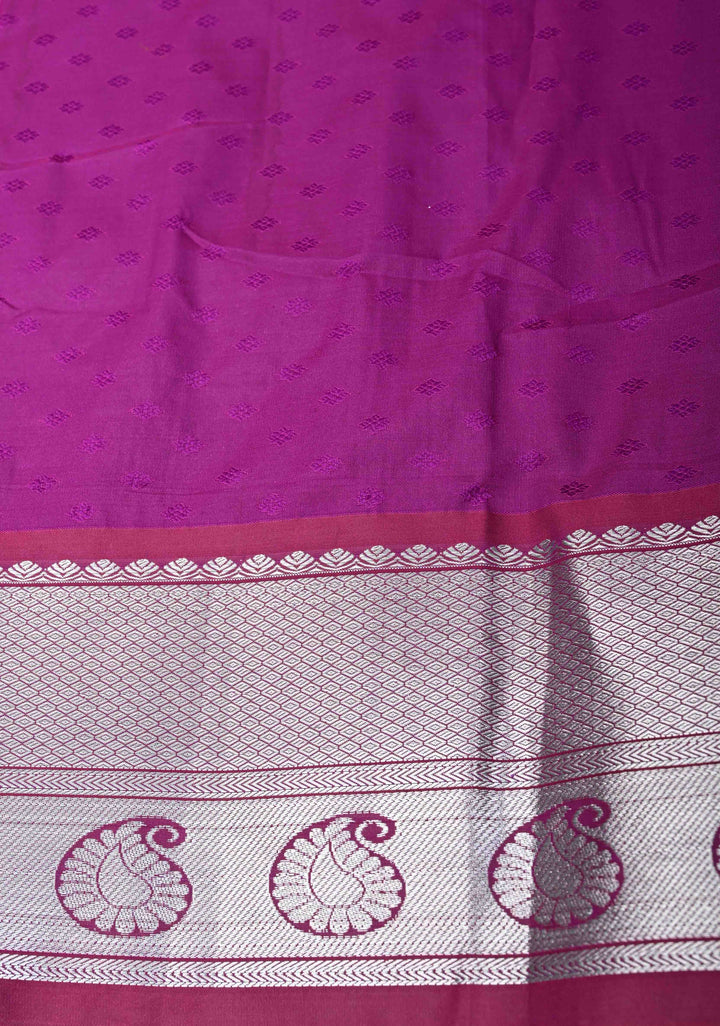 Olive Green Geometric Brocade  Kanjivaram Semi Silk Saree with Zari Border