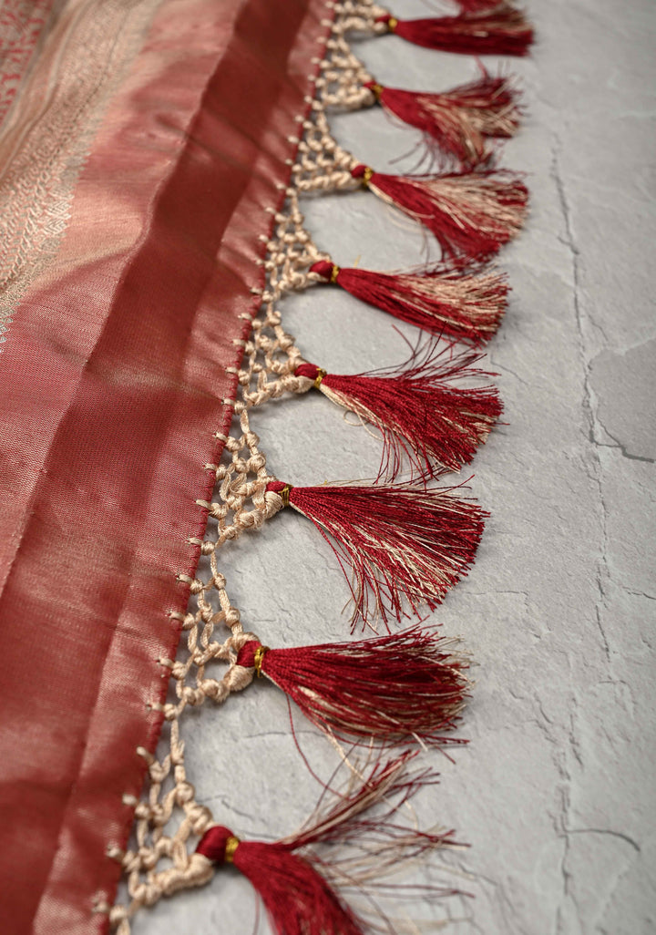 Green Kanjivaram Tissue Semi Silk Saree with Meenakari Floral Jaal and Contrast Zari Border