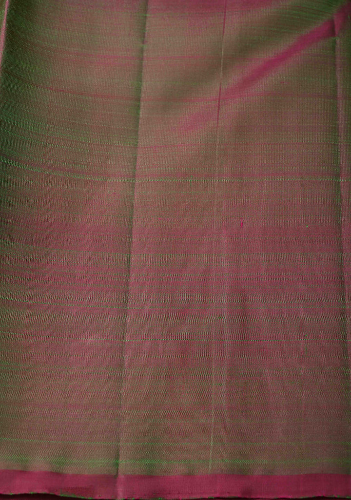 Chartreuse Kanjivaram Silk Saree with Floral Mandala Motifs and Dual tone Border | SILK MARK CERTIFIED