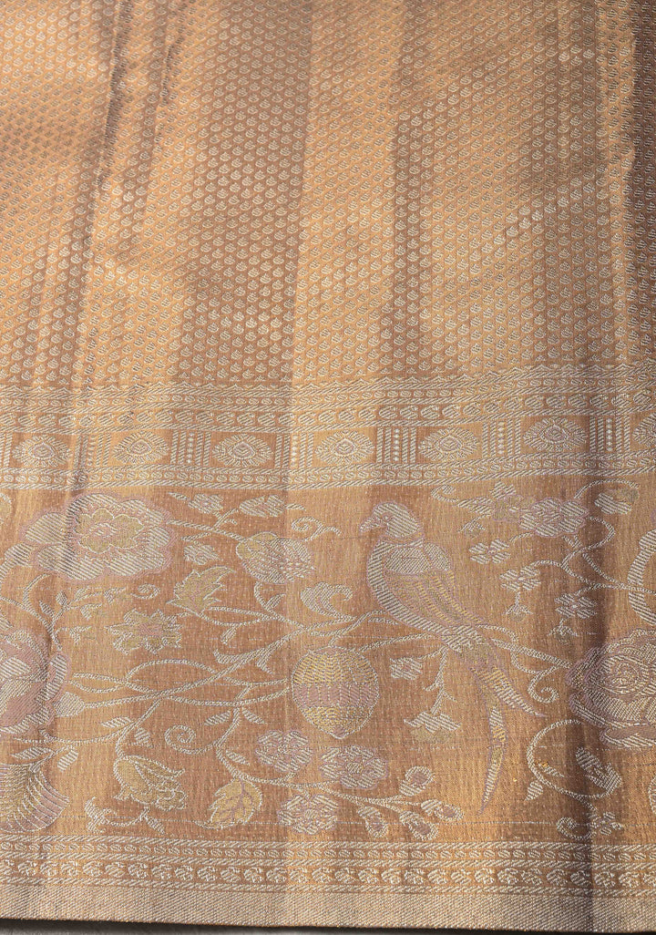 Purple Rangoli Brocade Kanjivaram Tissue Semi Silk Saree with Meenakari Zari Border