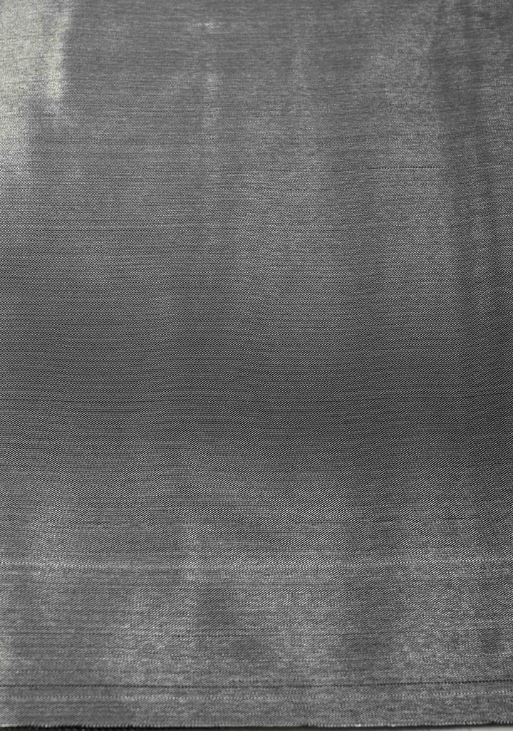 Rama Green Kanjivaram Tissue Semi Silk Saree with Floral Brocade Jaal and Contrast Meenakari Peacock Border