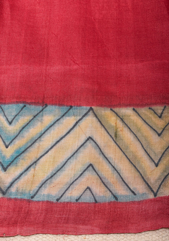 Lightweight Tussar Silk Saree in Gray with Floral Digital Print  | SILK MARK CERTIFIED