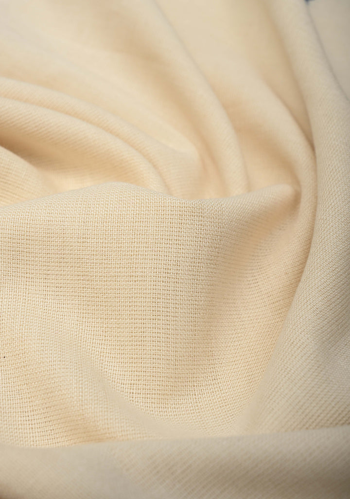 Off-White Bhujodi Kala Cotton Saree with Multicolor Stripes Border and Honeycomb Tassels