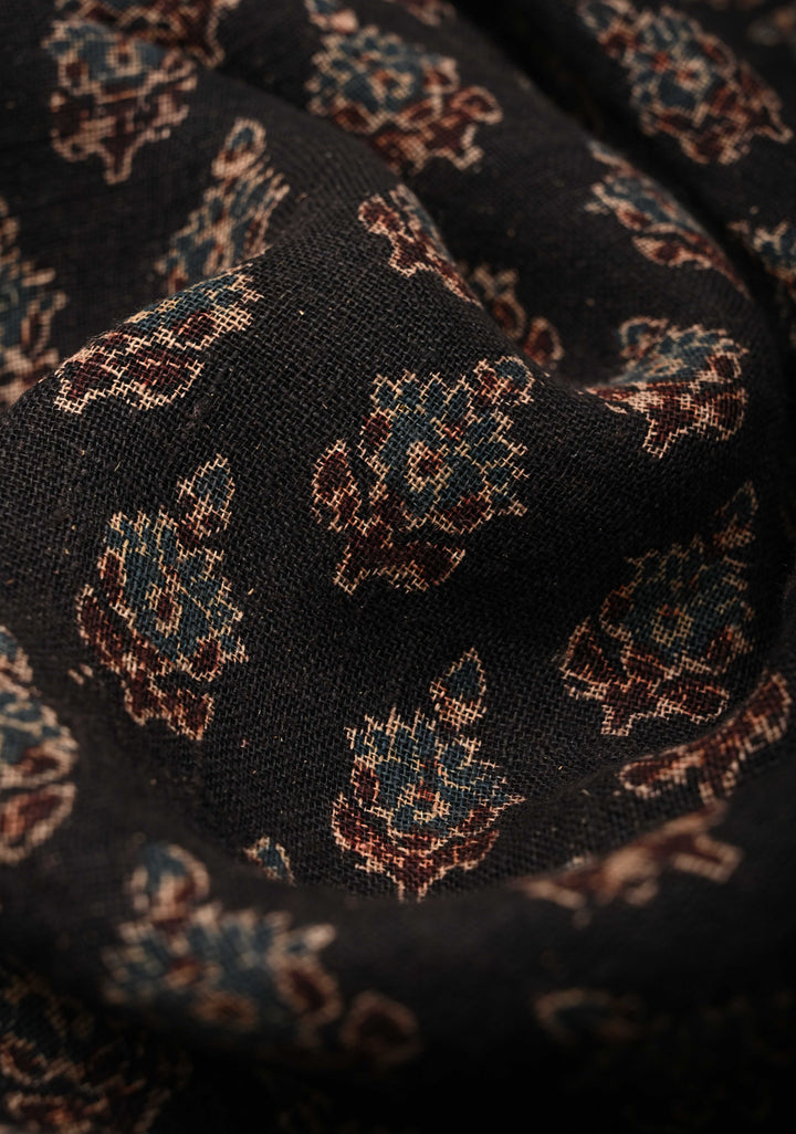 Big Checks Blue Linen By Cotton Saree in Shades of Blue (Copy)