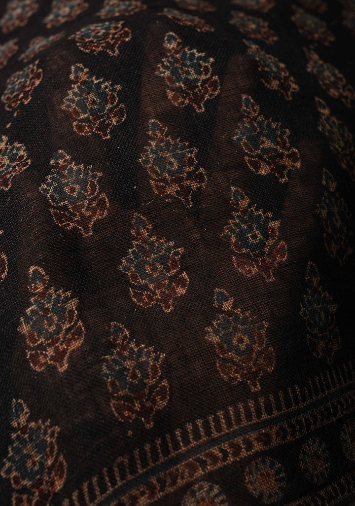 Big Checks Blue Linen By Cotton Saree in Shades of Blue (Copy)