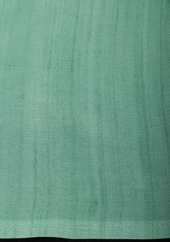 Lightweight Shimmer Georgette Saeee in Mint Green with Florals