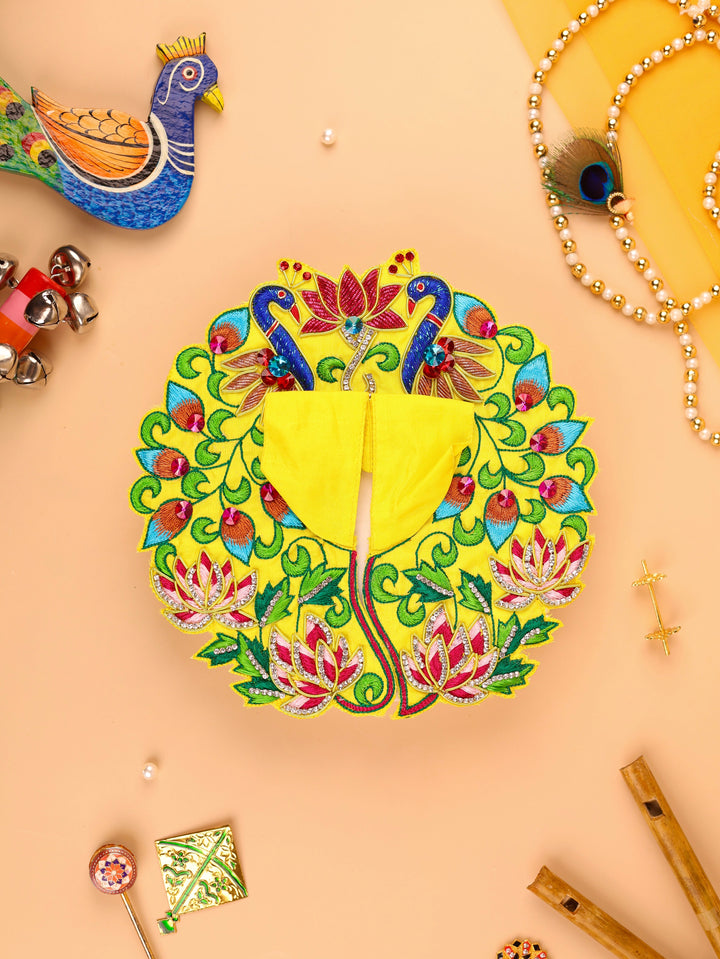 Yellow Mayur Pushp Laddu Gopal Poshak