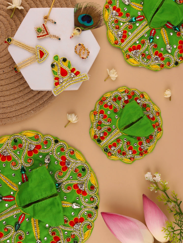 Green Makhan Chor Laddu Gopal Poshak