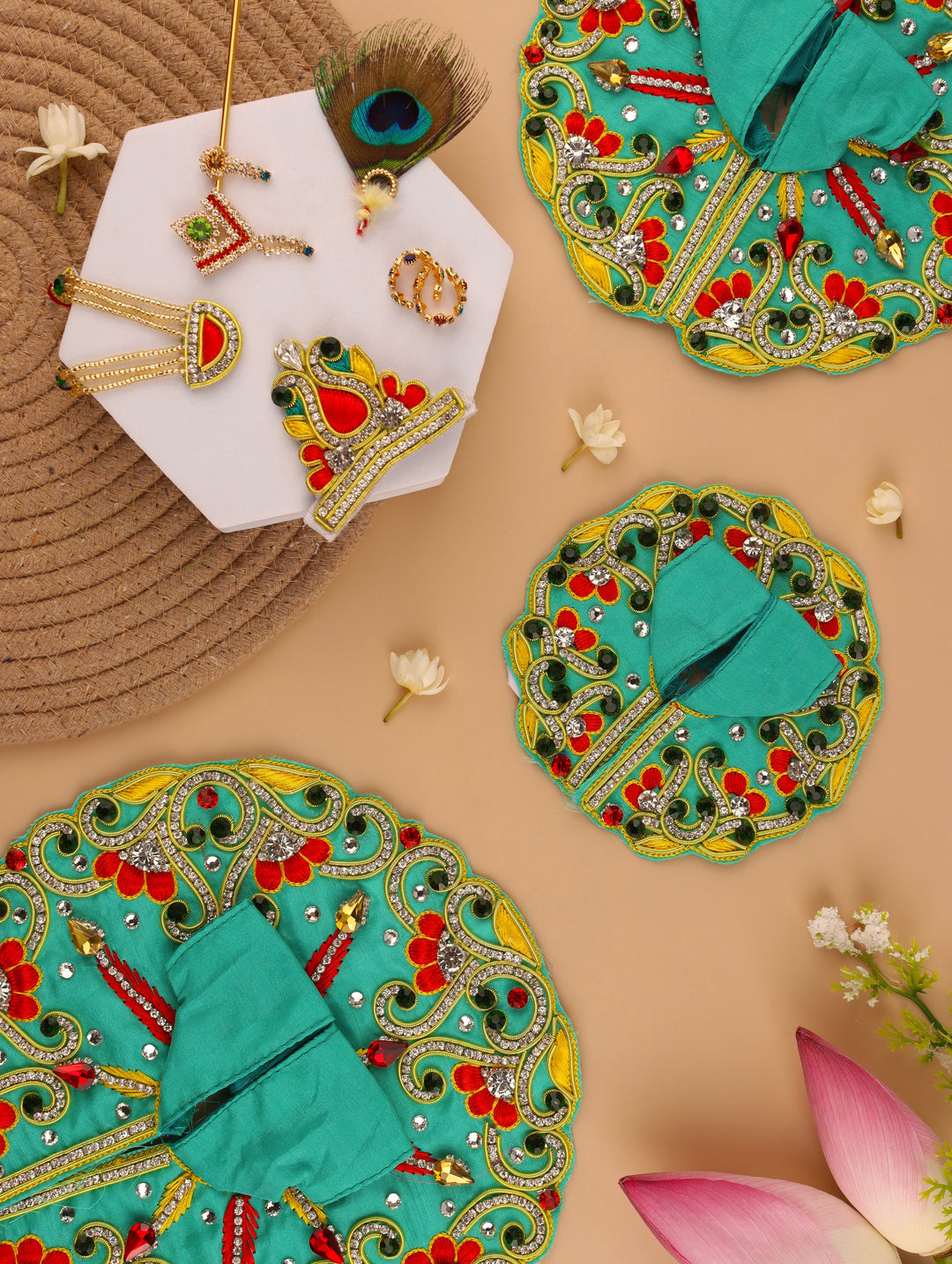 Teal Makhan Chor Laddu Gopal Poshak