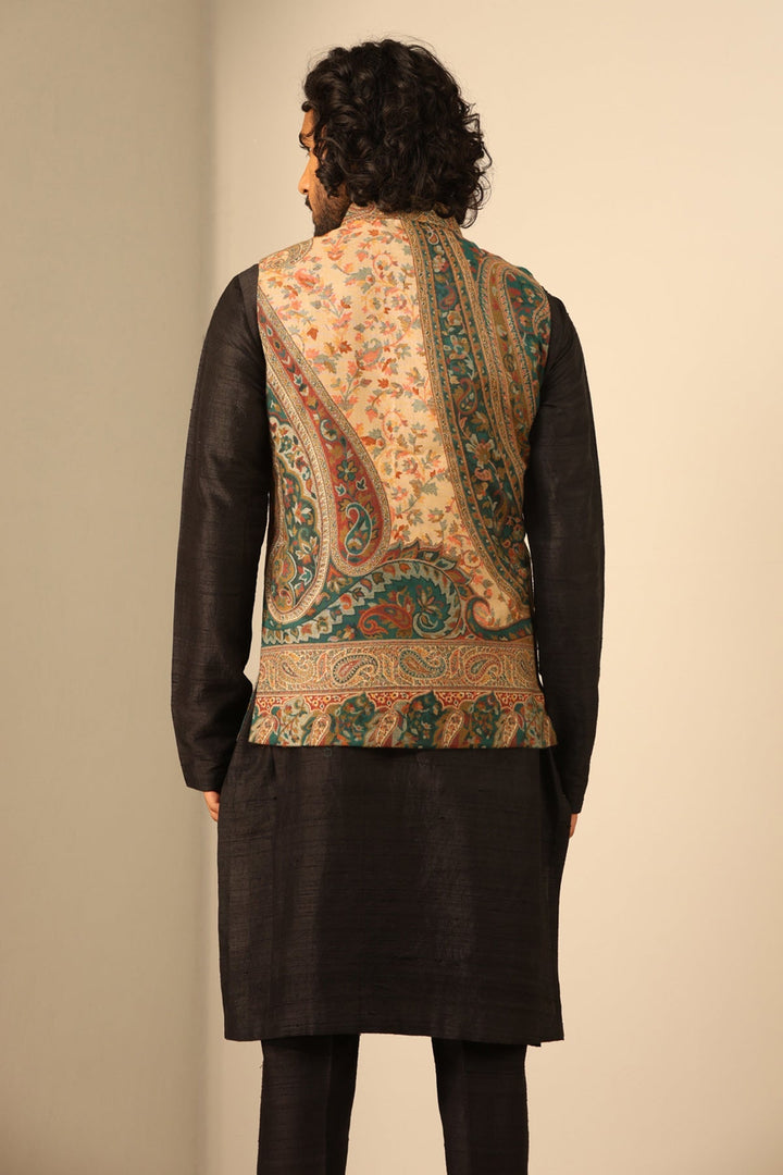 Fine Wool Silk Kashmiri Nehru Jacket for Men | Made To Order