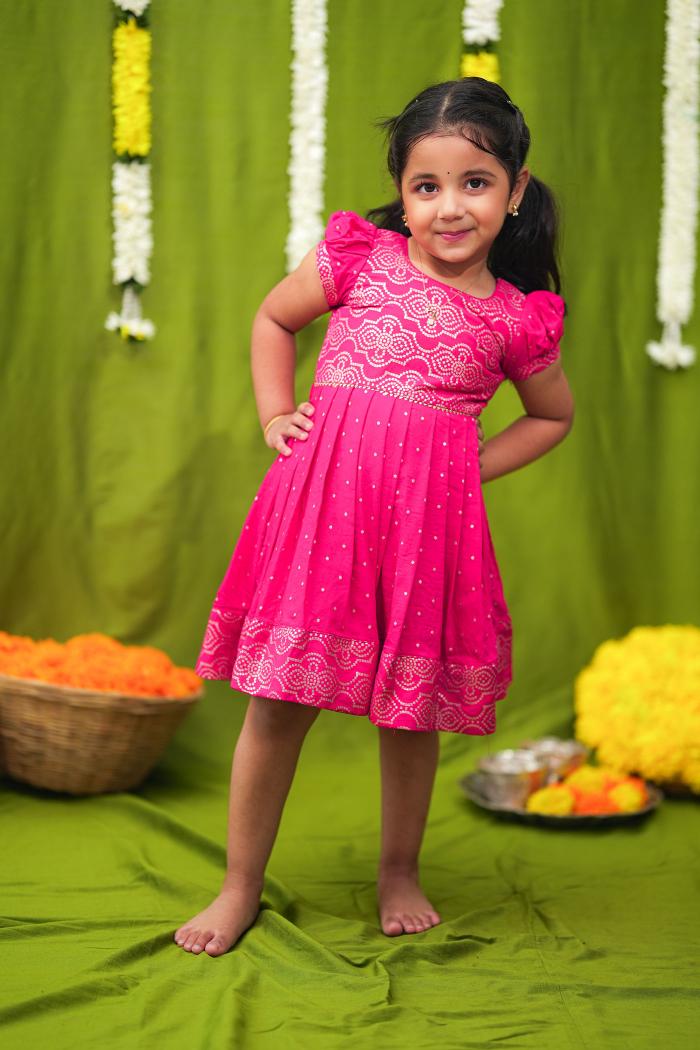 Pravya pink Frock mini | Made To Order