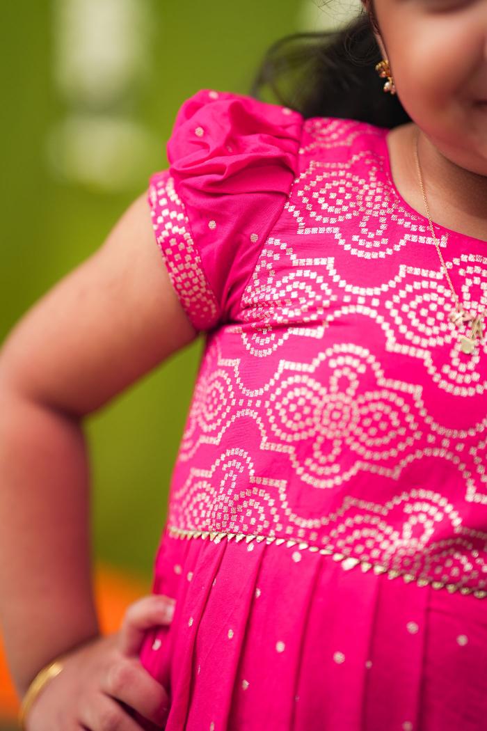 Pravya pink Frock mini | Made To Order